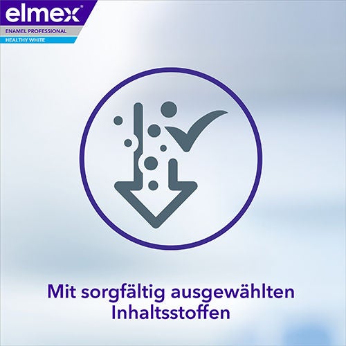 Symbol für sorgfältig ausgewählte Inhaltsstoffe mit Häkchen und Pfeil nach unten.