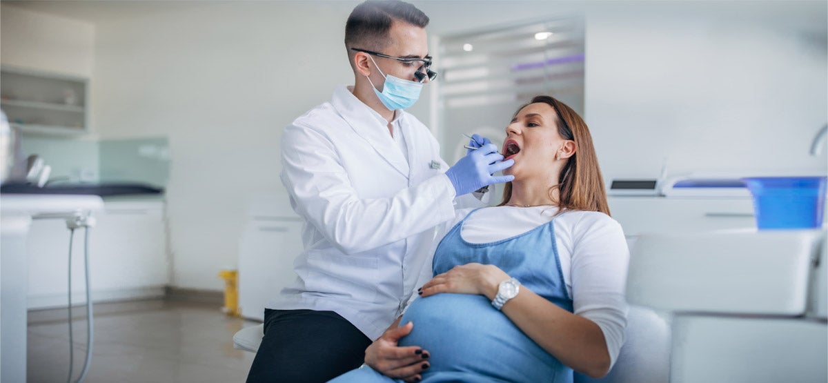 femme enceinte chez l'odnotologue