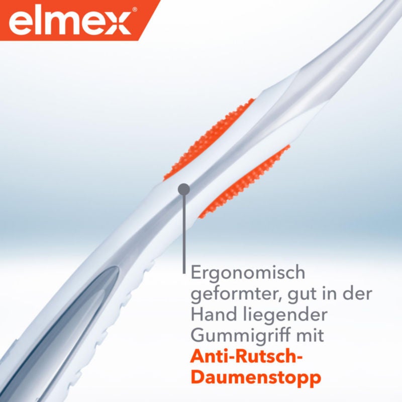 Ergonomisch geformter, gut in der Hand liegender Gummigriff mit Anti-Rutsch-Daumenstopp